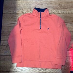 Nautica orange and navy Fleece Pullover
